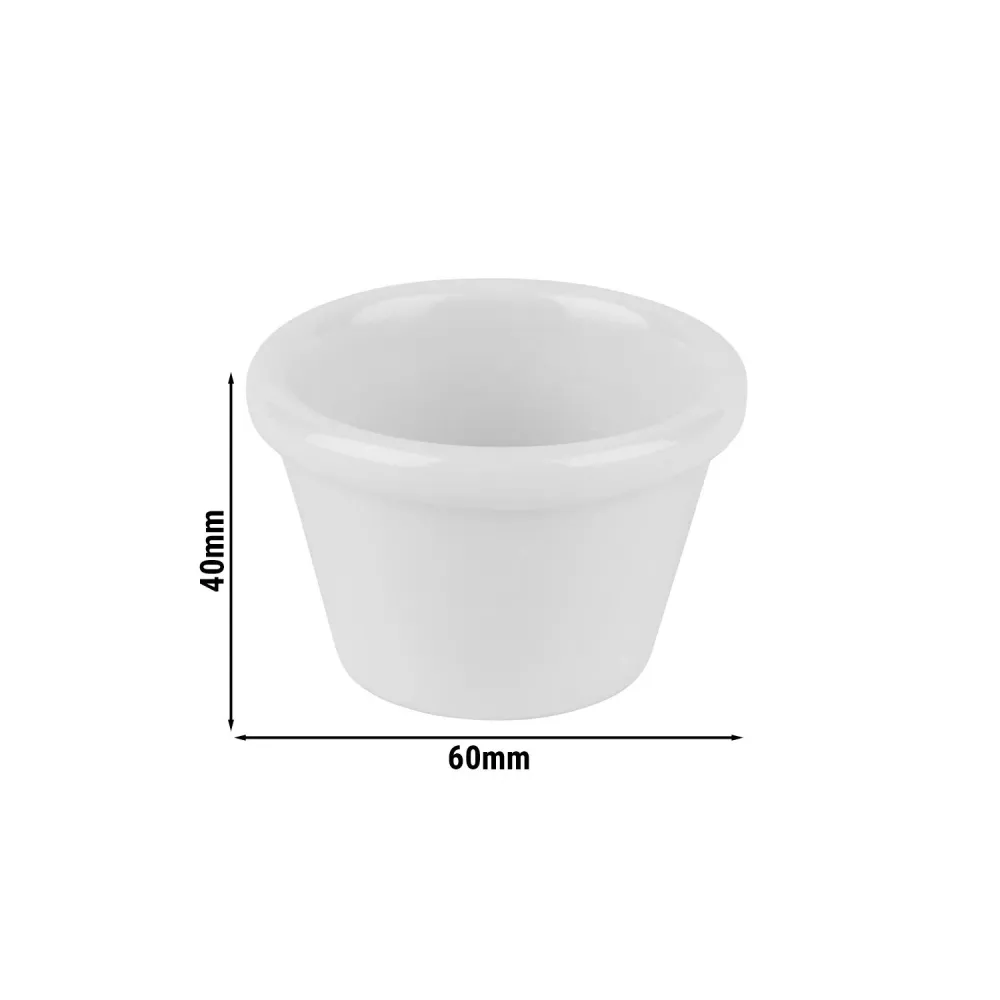 (24 бр.) Купички за сос - CASUAL - Меламин - 50ml - кръгла - Ø60mm - Бял