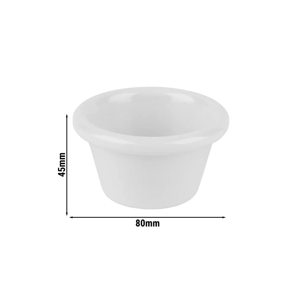 (24 бр.) Купички за сос - CASUAL - Меламин - 80ml - кръгла - Ø80mm - Бял