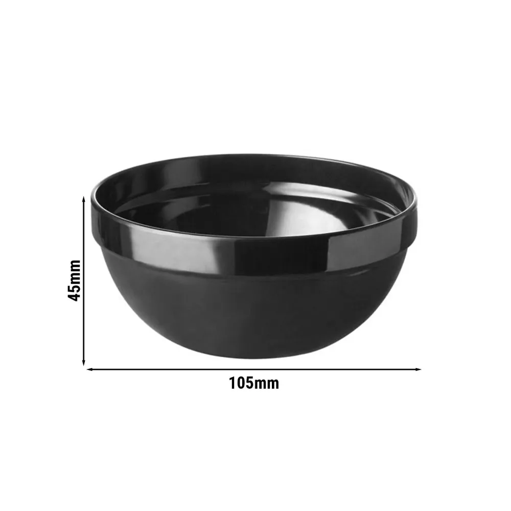 (6 бр.) Купичка - CASUAL MAXI - Меламин - 150ml - Ø 105mm - Дълбочина: 45mm - Черно