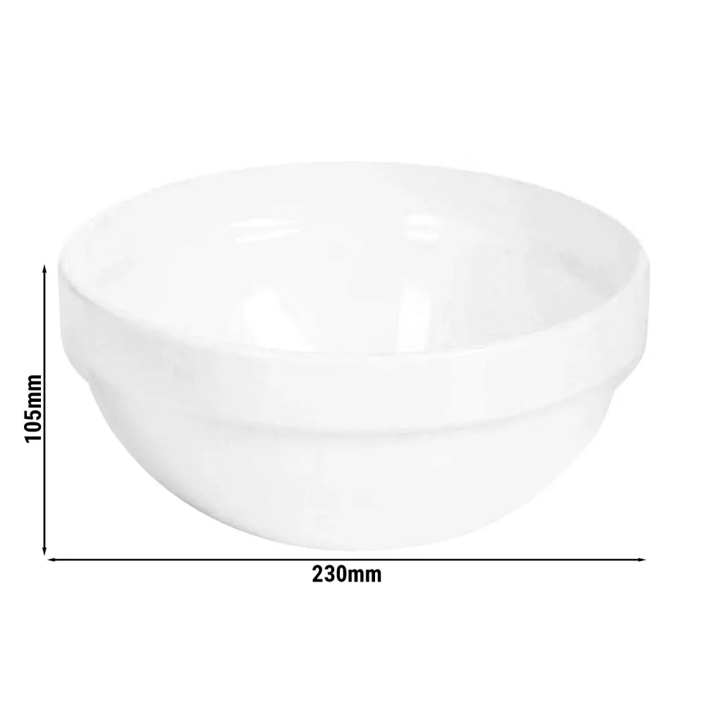 (6 бр.) Купа - CASUAL MAXI - Меламин - 2.5L - Ø 230mm - Дълбочина: 105mm - Бяло