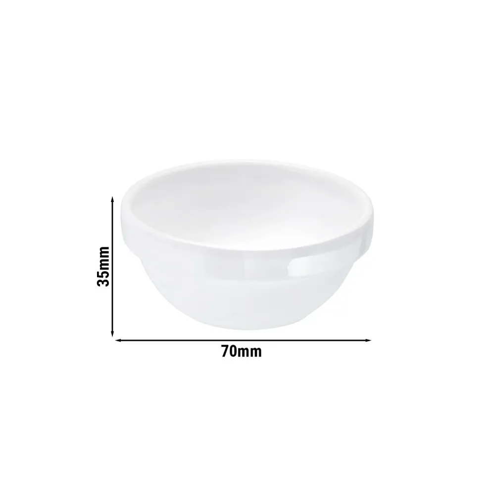 (6 бр.) Купички за сос - CASUAL MINI - Меламин - 50ml - Ø70mm - Бял