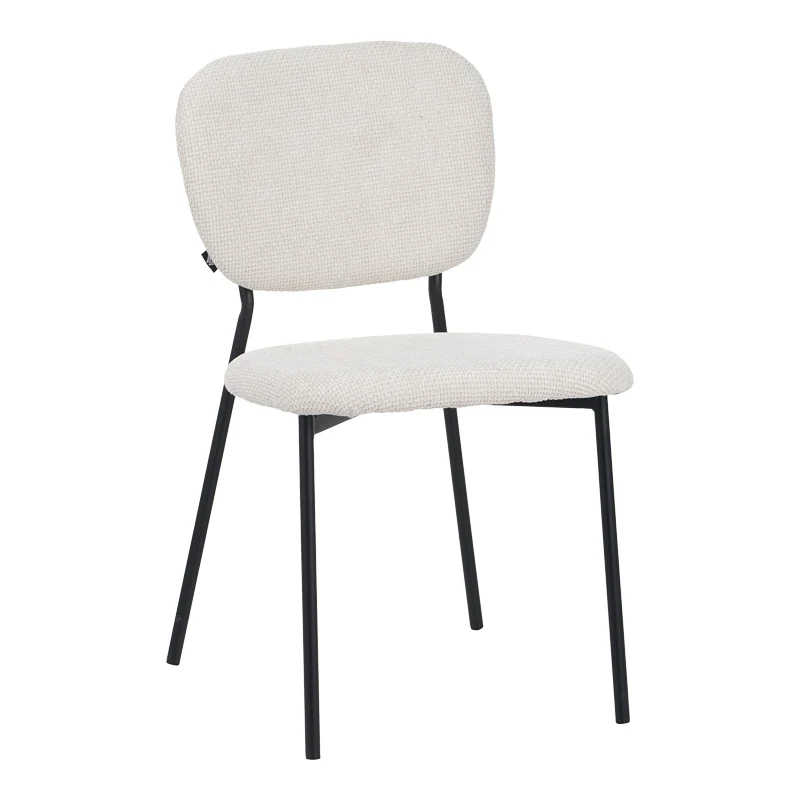Стол CATHAIR букле плат в бежово зелен цвят с черни метални крака 68x66x82.5cm