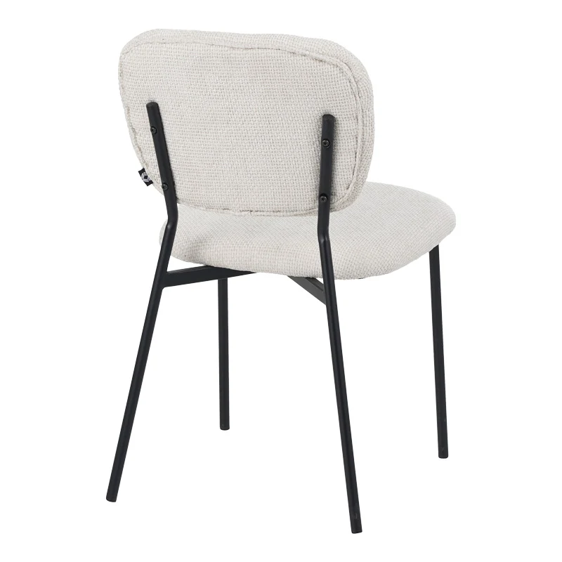 Стол CATHAIR букле плат в бежово зелен цвят с черни метални крака 68x66x82.5cm