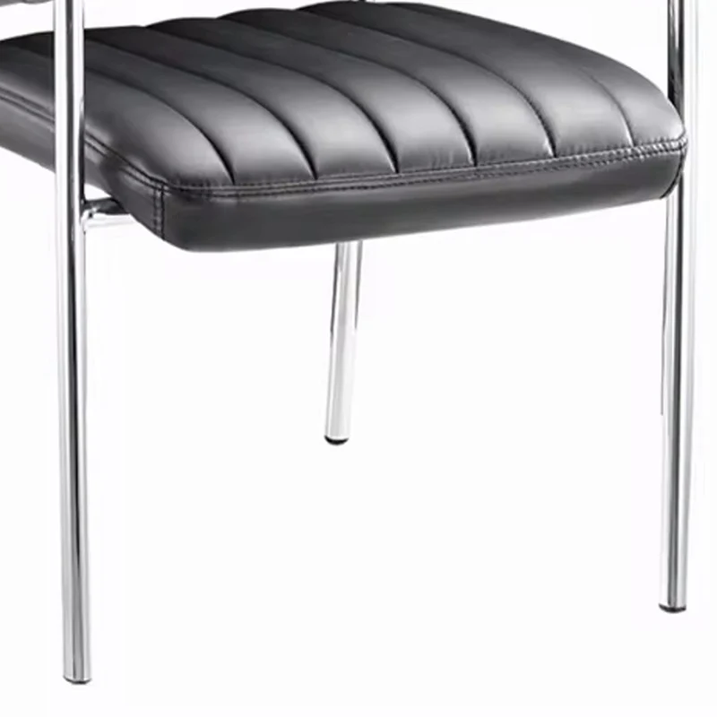 Cazen стифиращ се стол за гости черен пу-хромиран крак 55x49x84см