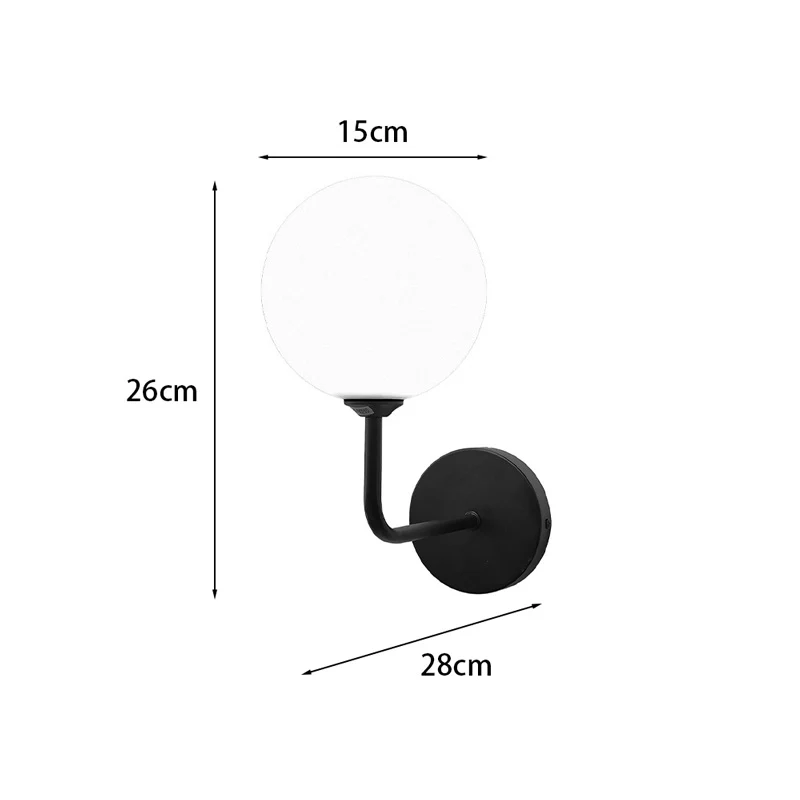 Аплик Cebron g9 метален в черно-бял цвят 15x25x28см