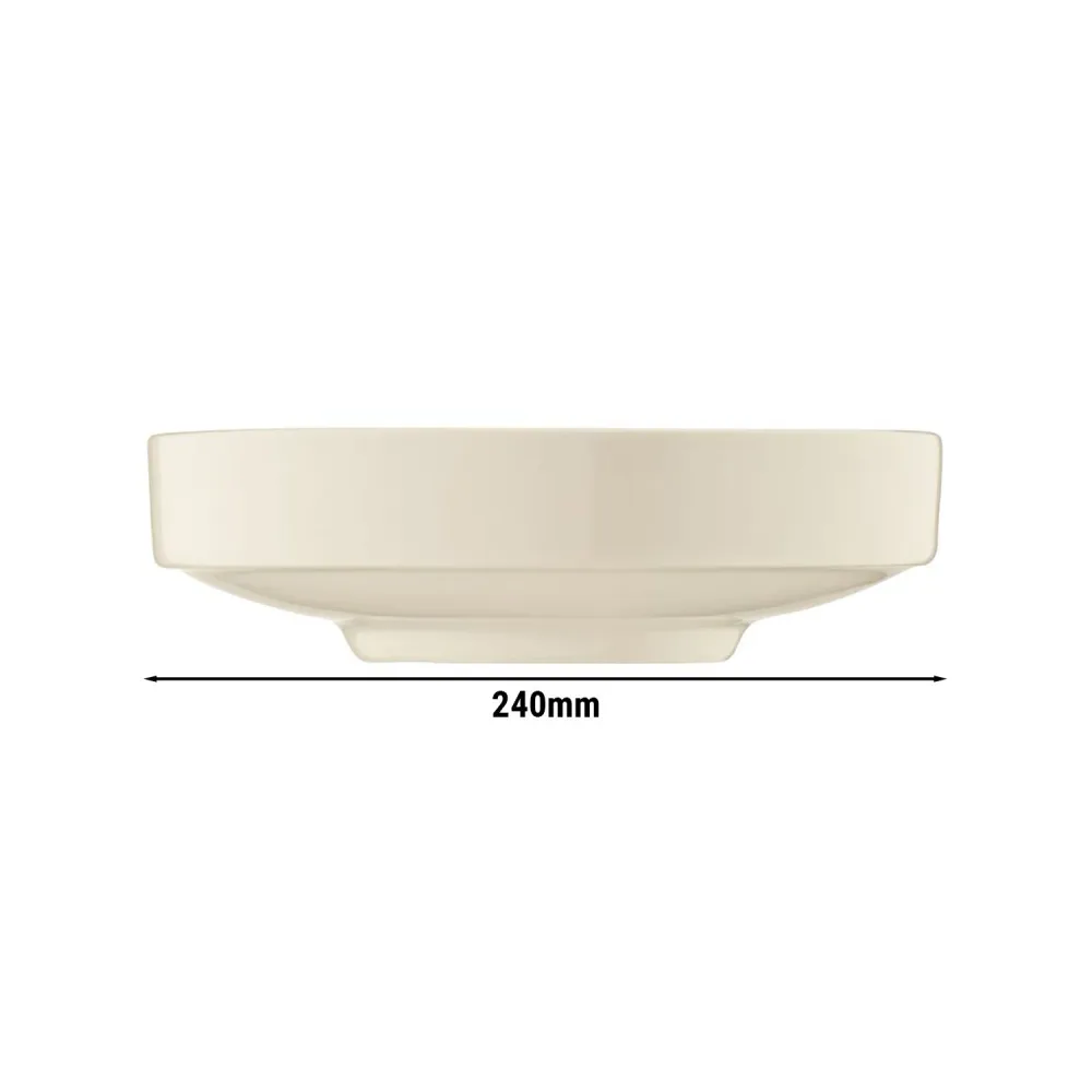 (24 бр.) CHEF TASTE - Овална чиния - Порцелан - Ø240mm - Крем