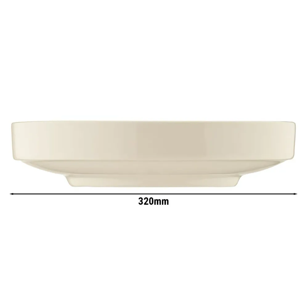 (12 бр.) CHEF TASTE - Овална чиния - Порцелан - Дължина:320mm - Крем