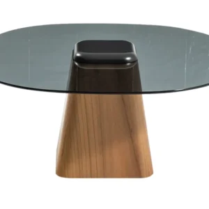 Холна маса «Chelsea Middle Walnut» стъклен плот, размер 80х38х80см