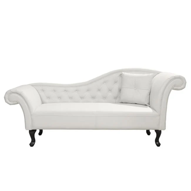 Диван-лежанка CHESTERFIELD - бял цвят 190х61х84