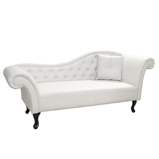 Диван-лежанка CHESTERFIELD - бял цвят 190х61х84