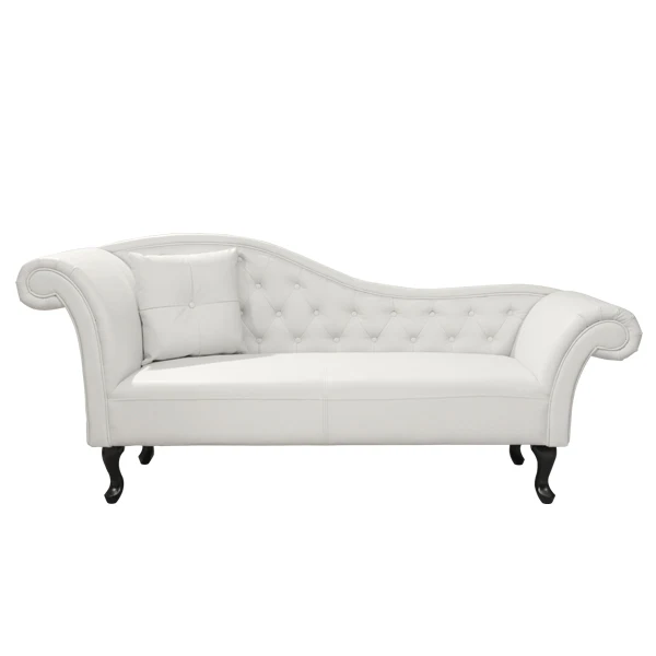 Диван-лежанка CHESTERFIELD бял цвят 190х61х84