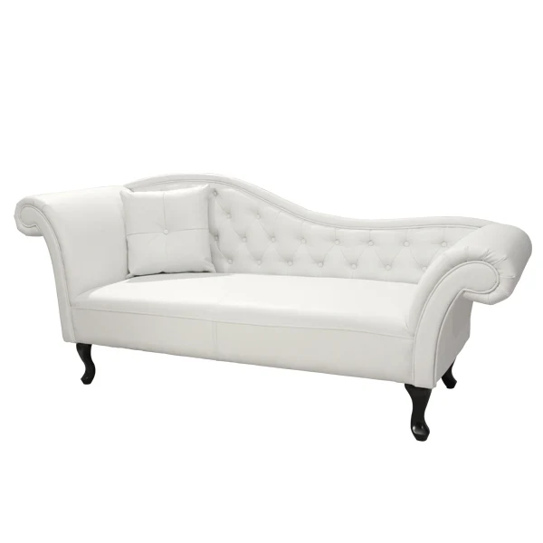Диван-лежанка CHESTERFIELD бял цвят 190х61х84