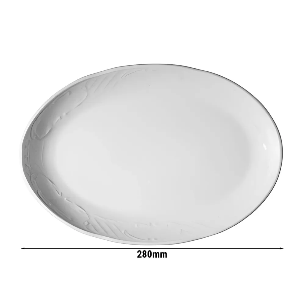 (24 бр.) CLASSICO - Овална чиния - Порцелан - 280x280mm - Бял