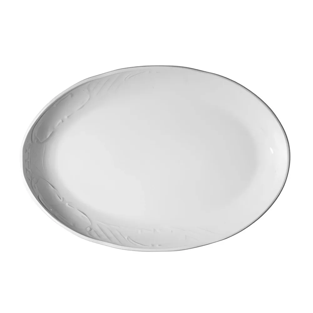 (12 бр.) CLASSICO - Овална чиния - Порцелан - 280x280mm - Бял