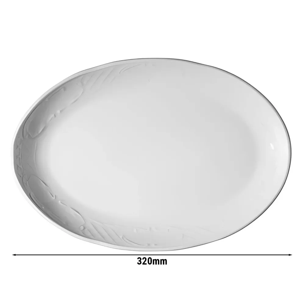 (24 бр.) CLASSICO - Овална чиния - Порцелан - 320x320mm - Бял