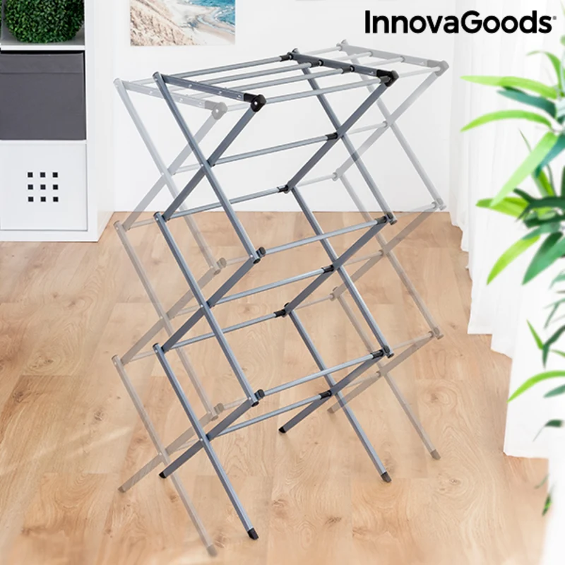 Сгъваем и Разтегателен Метален Простор за Дрехи с 3 Височини Cloxy InnovaGoods .. Желязо (След ремонт )