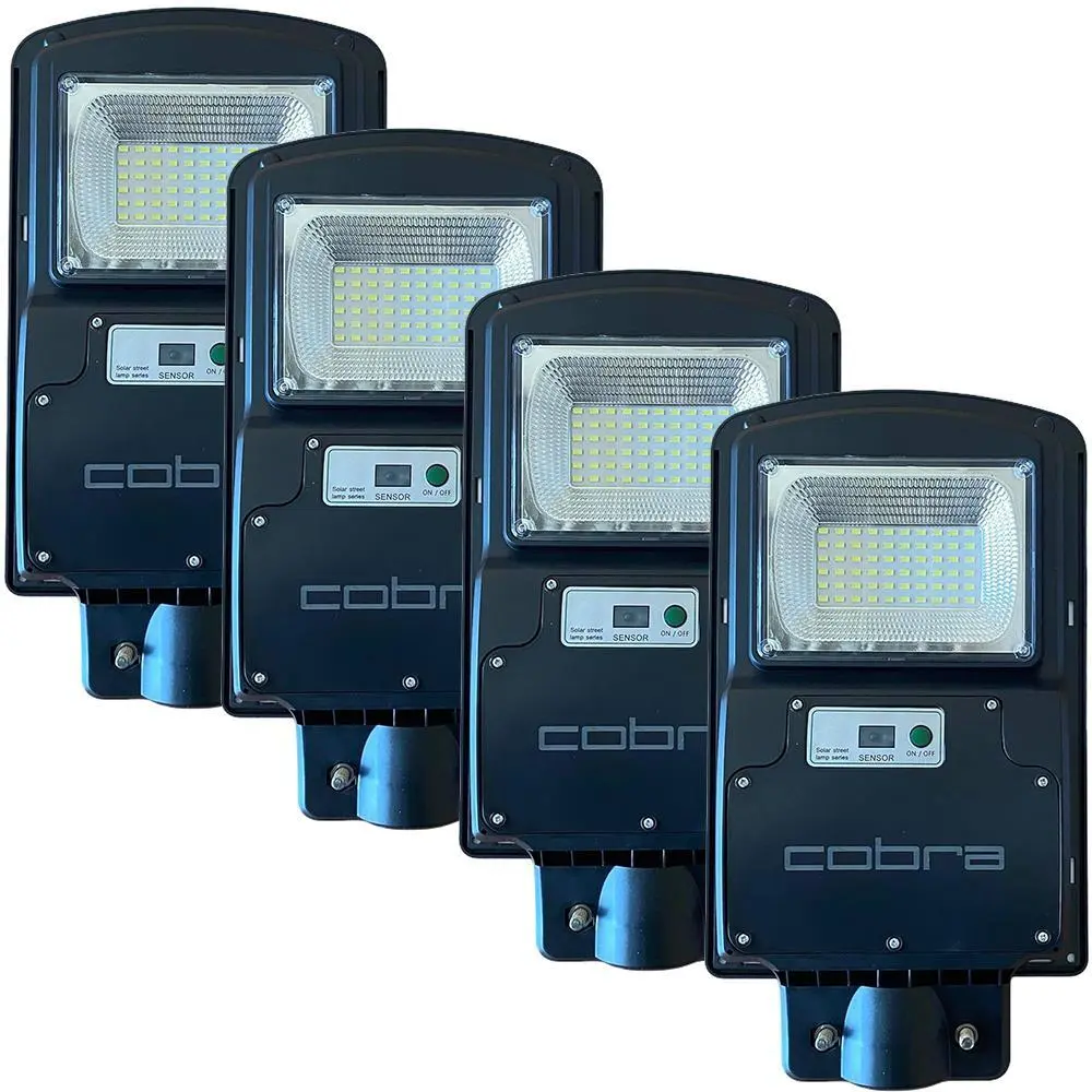 4бр СОЛАРНА УЛИЧНА ЛАМПА COBRA 125W