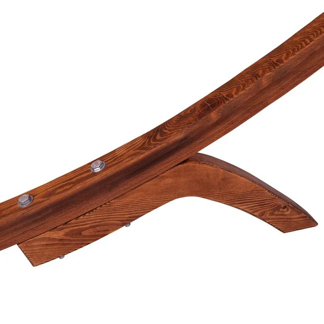 Дървен плажен стол в орехово-бежово със сянка colby 105x221x162в см