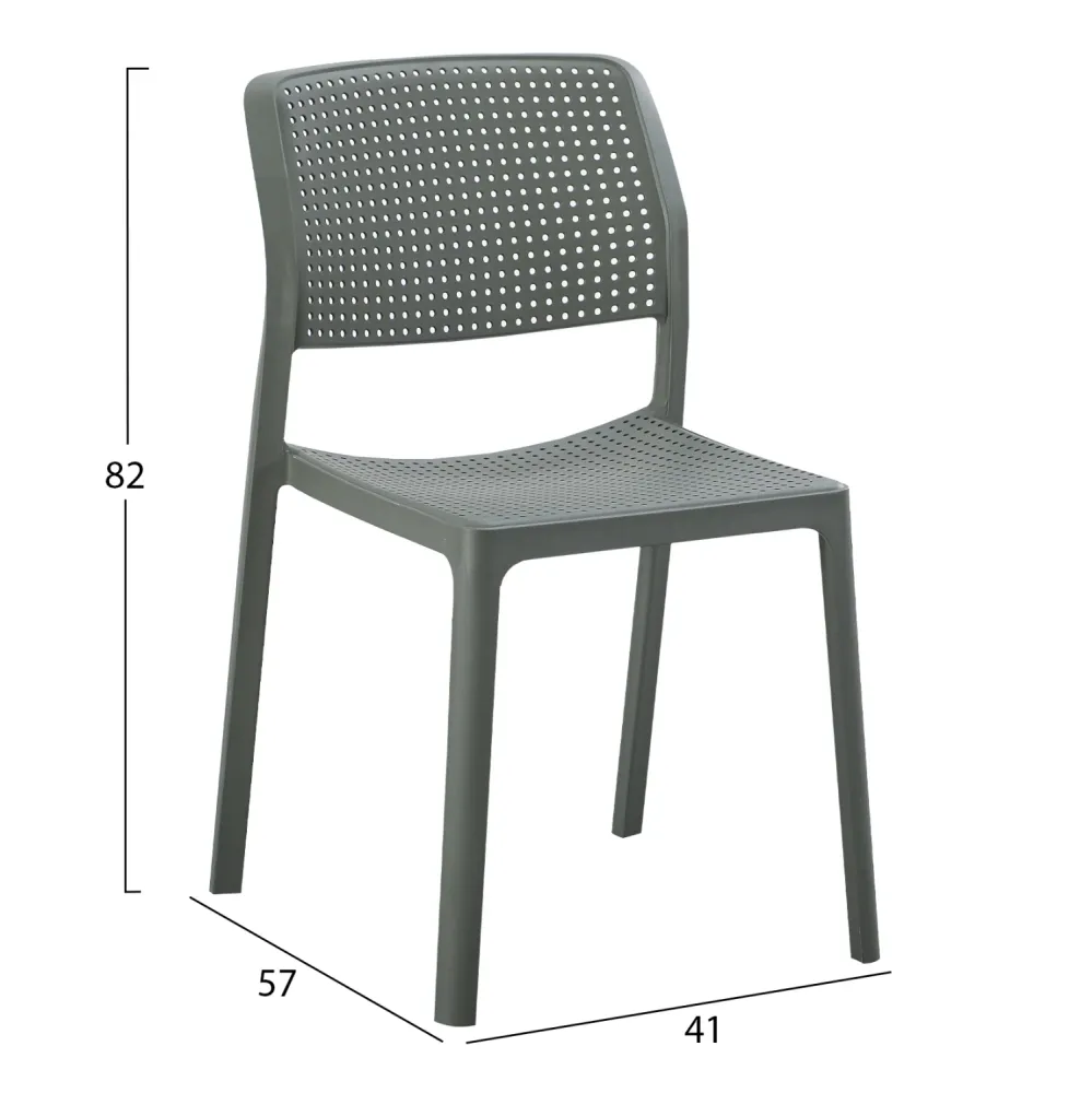 Градински стол COMFEE тъмномаслинено зелен, полипропилен, 41x57x82см