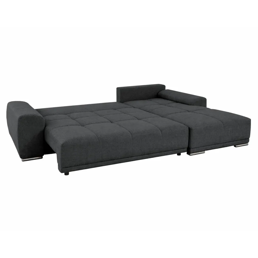 Разтегателен диван десен ъглов Comfyra сив плат 270x181x75см