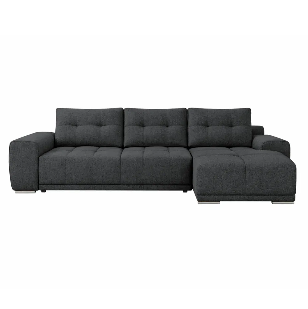 Разтегателен диван десен ъглов Comfyra сив плат 270x181x75см
