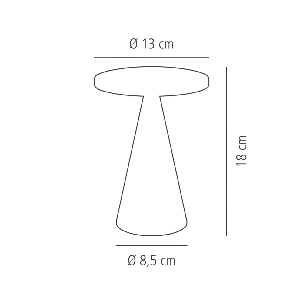 (4 бр.) Настолна лампа - CONE - 3-степенно димиране - Ø130mm - Черно