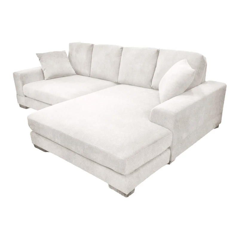 Обръщащ се диван Cornerdo плат в цвят слонова кост 265x175x85см
