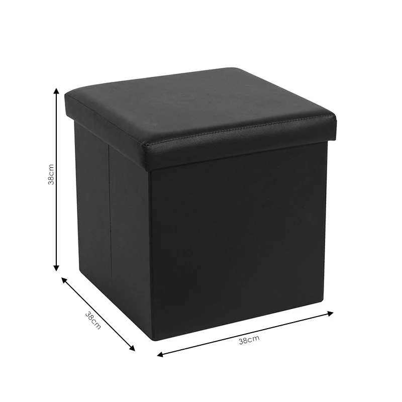 Табуретка-куфар Crystal плат сив 38х38х38см