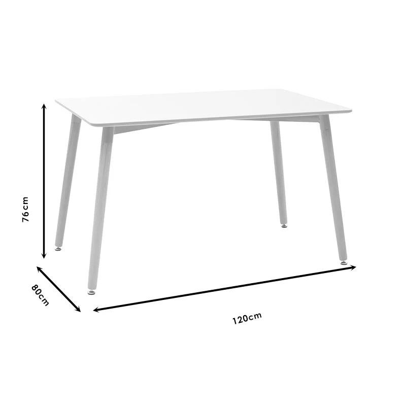 Трапезна маса CUBA MDF цвят сонома-черно 120x70x76см