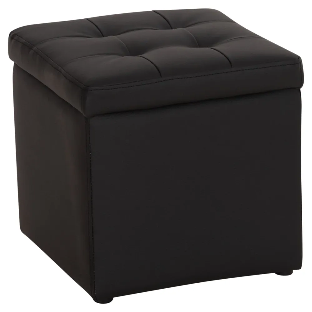 Табуретка за съхранение CUBE-черен цвят 36,5x36,5x36см