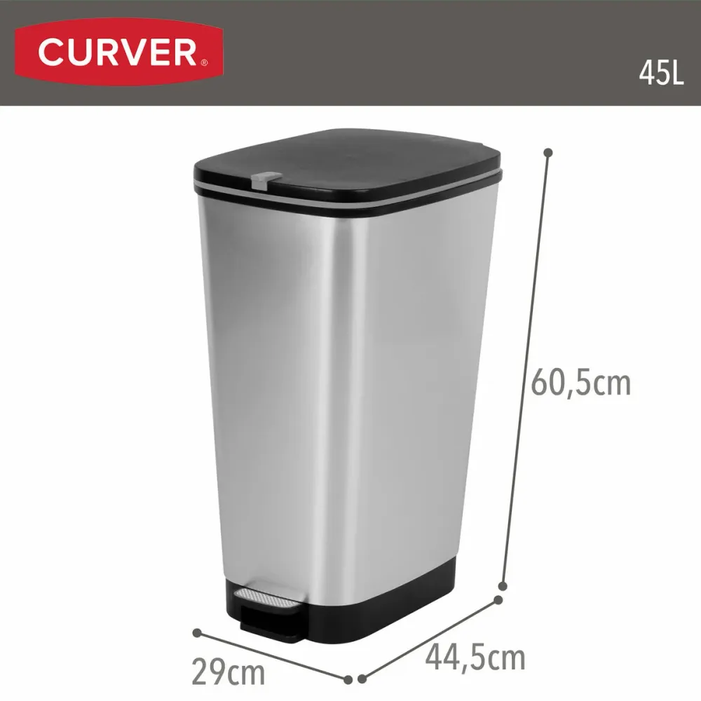 Кошче за боклук Curver Сив Пластмаса 45 L (3 броя)
