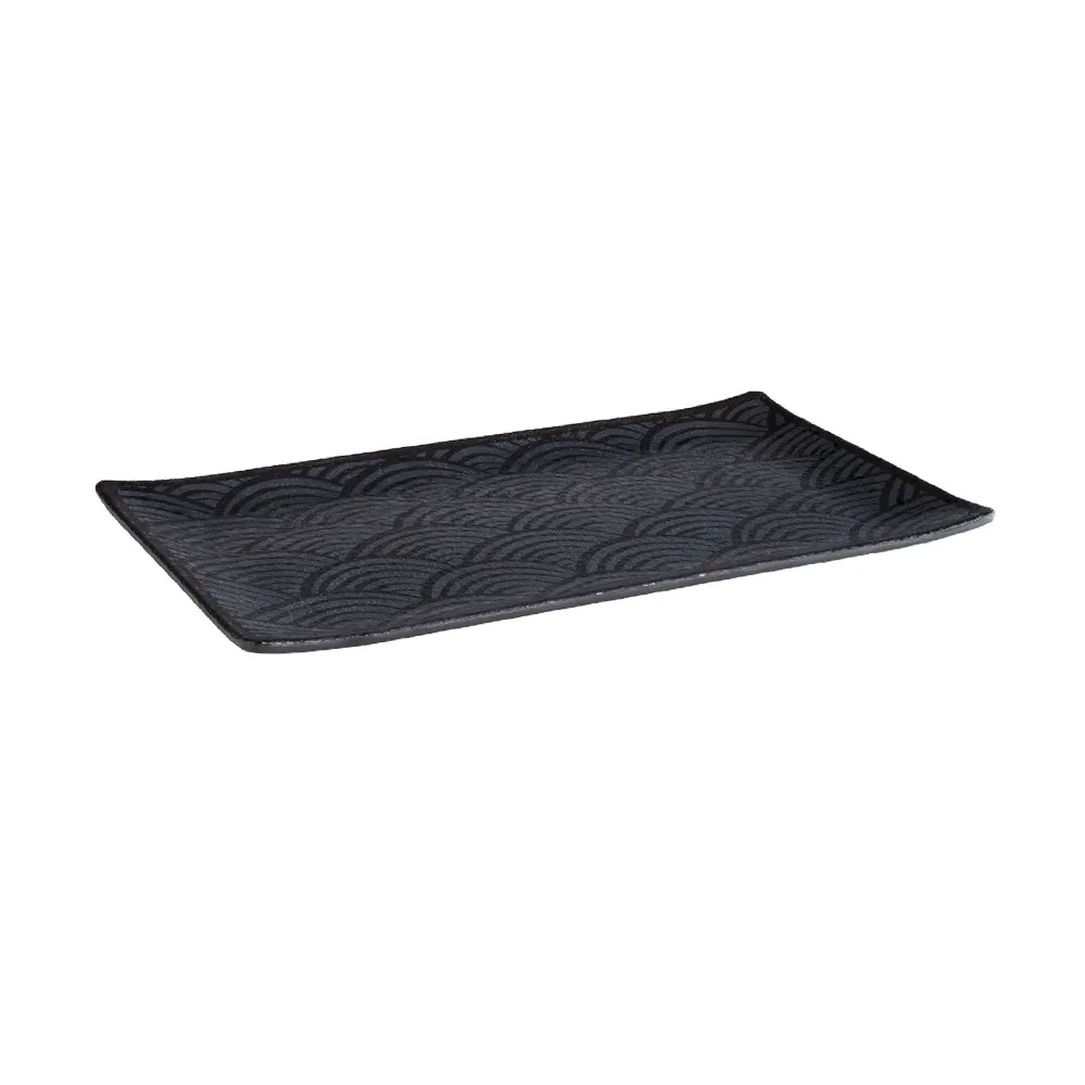(6 бр.) Меламиново плато GN 1/3 - DARK WAVE - Меламин - 325x176mm - Височина: 20mm - Черен