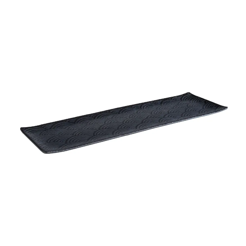 (6 бр.) Меламиново плато GN 2/4 - DARK WAVE - Меламин - 530x162mm - Черен