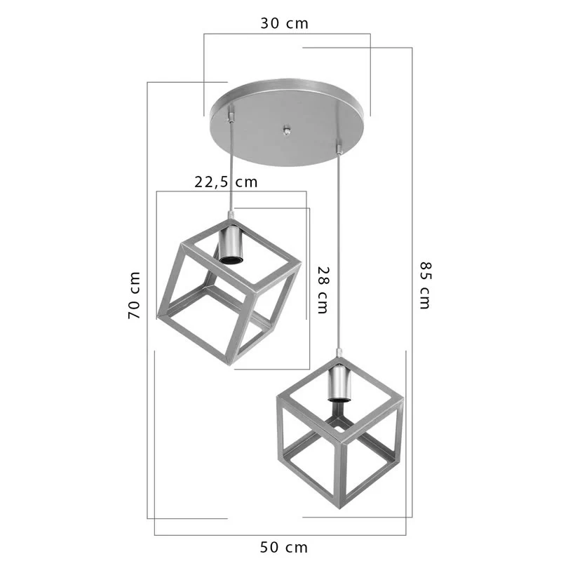 Плафон Deepora E27 бял 30x65x80см