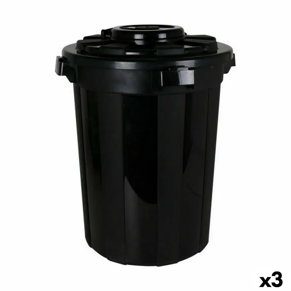 Кошче за Боклук Dem Hop Черен 70 L (3 броя)