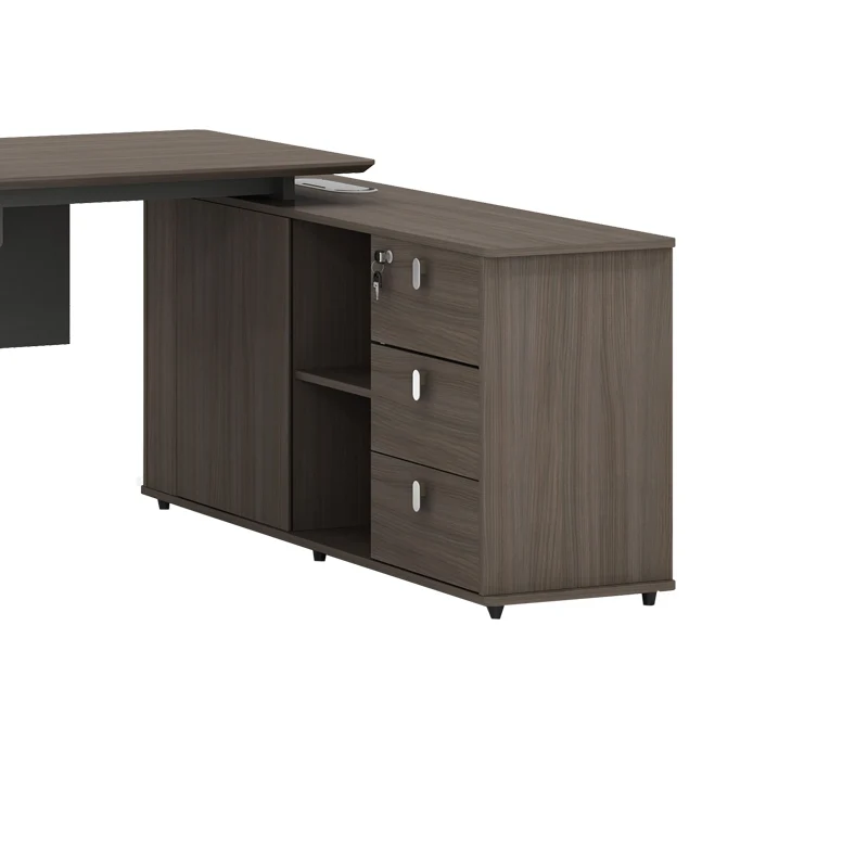 Офис бюро реверсивно бюро професионално Denith въглен-орех 180x160x75см