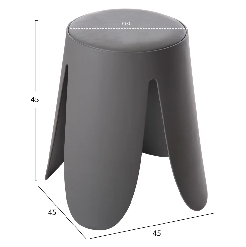 Табуретка DENTY сив цвят Φ30x45