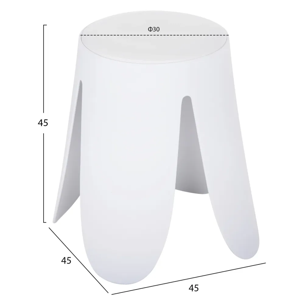 Табуретка DENTY бял цвят Φ30x45