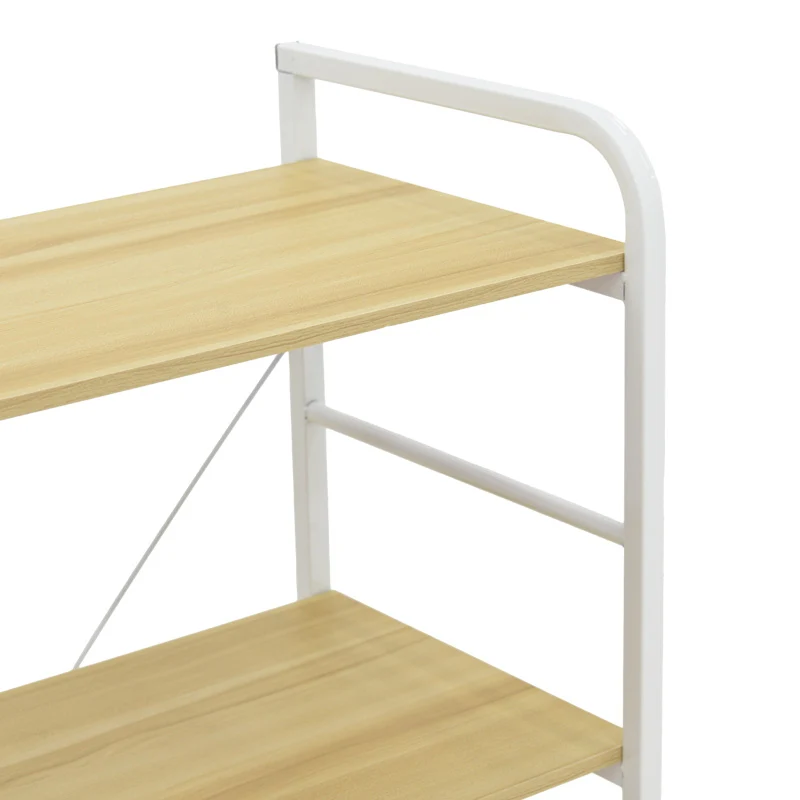 Подова етажерка Depo бял метал-mdf в естествен нюанс 60x40x120см