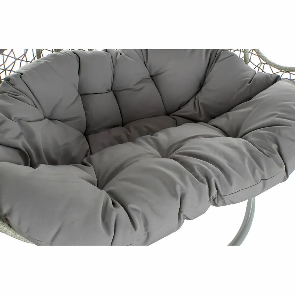 Висящ градински фотьойл DKD Home Decor 133 x 80 x 110 cm Сив синтетичен ратан Алуминий