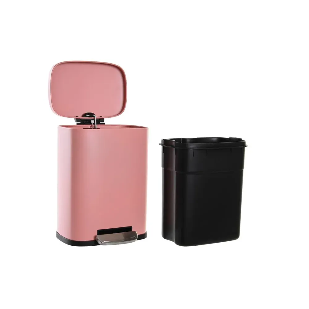Кошче с педал DKD Home Decor Праскова Метал полипропилен Основен 5 L