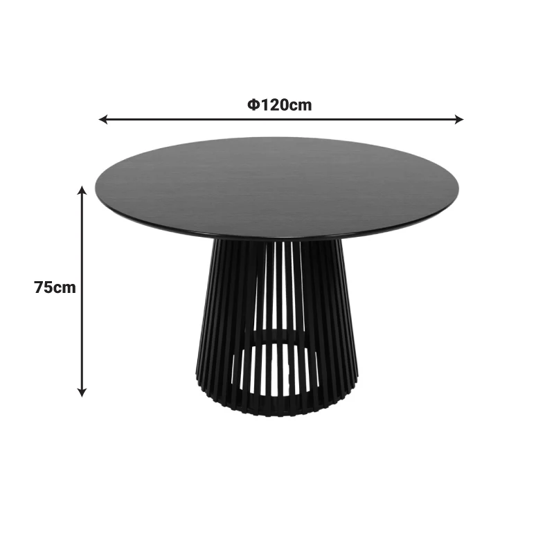 Трапезна маса DOMINIC mdf в черен цвят d120x75см