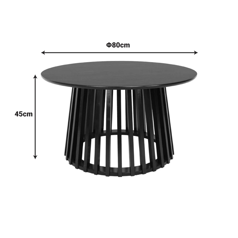 Холна маса DOMINIC mdf в черен цвят d80x45см