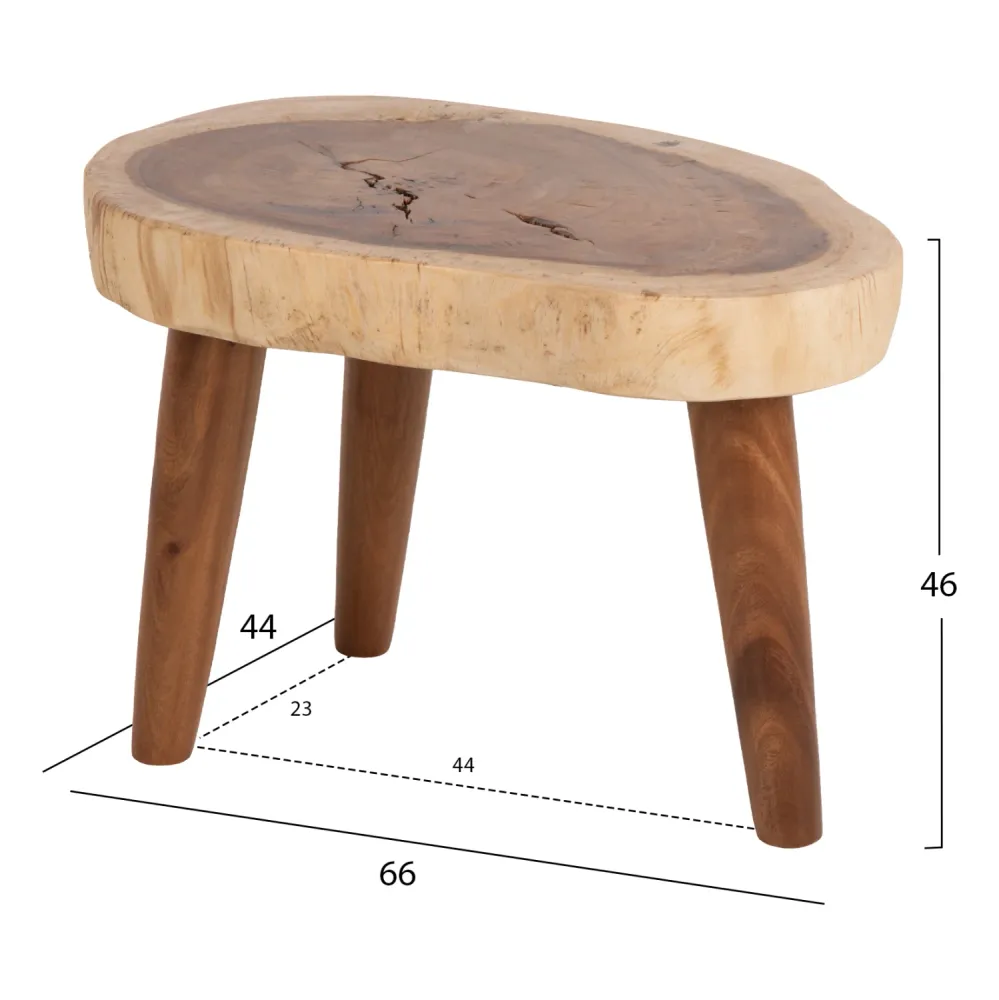 Странична маса DOMPU естествен цвят 66x44x46см