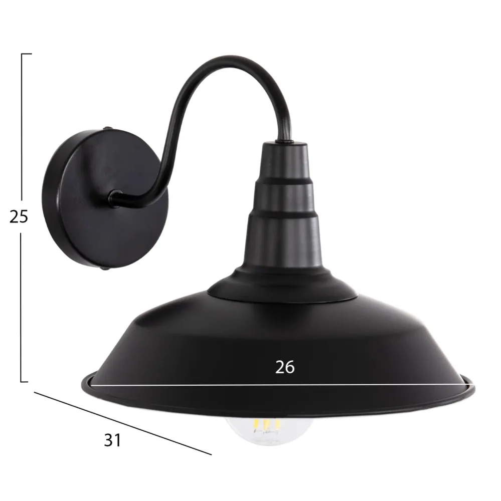 Стенни лампи DONO метал в черно 26x31x25см