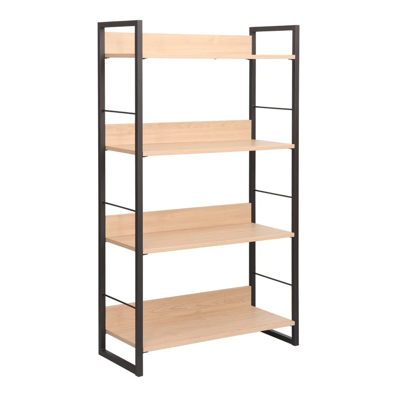 Етажерка Dorfie в естествен цвят с черен метал 70x30x124.5см