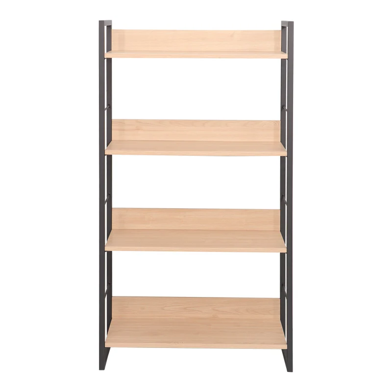 Етажерка Dorfie в естествен цвят с черен метал 70x30x124.5см