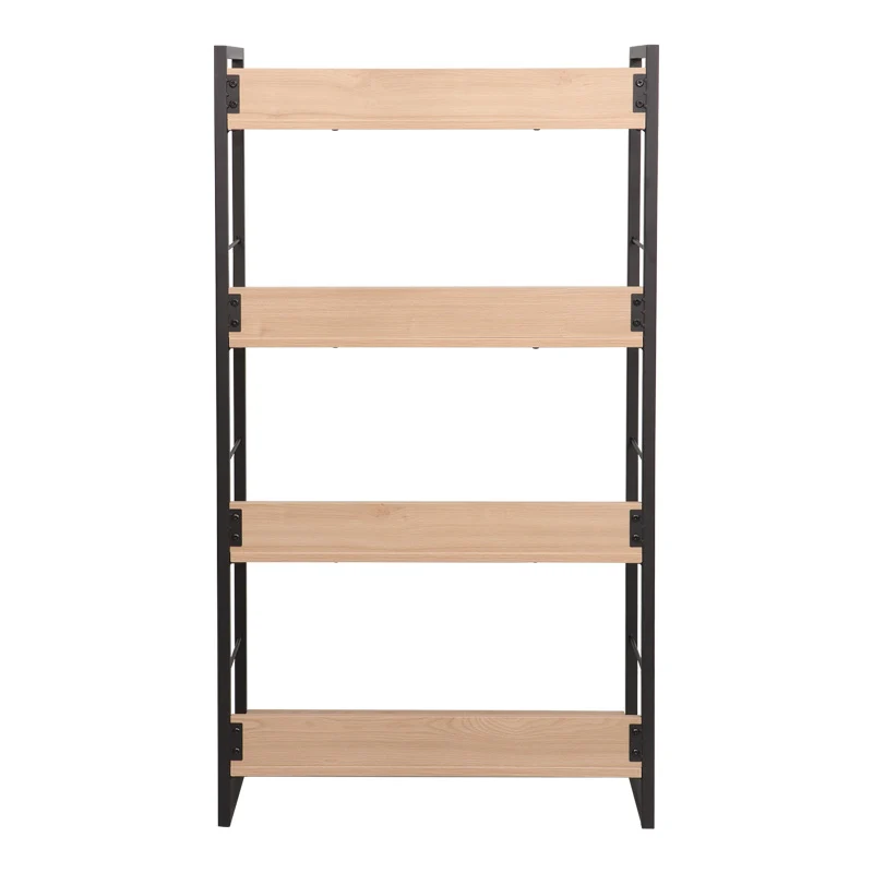 Етажерка Dorfie в естествен цвят с черен метал 70x30x124.5см
