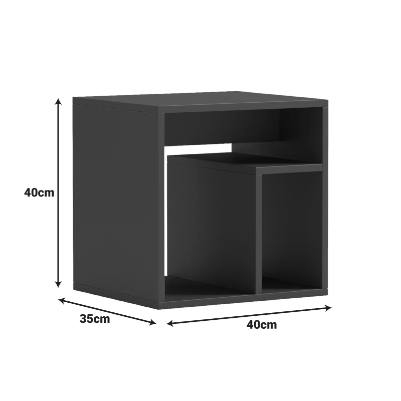Нощно шкафче Double антрацит 40x35x40см