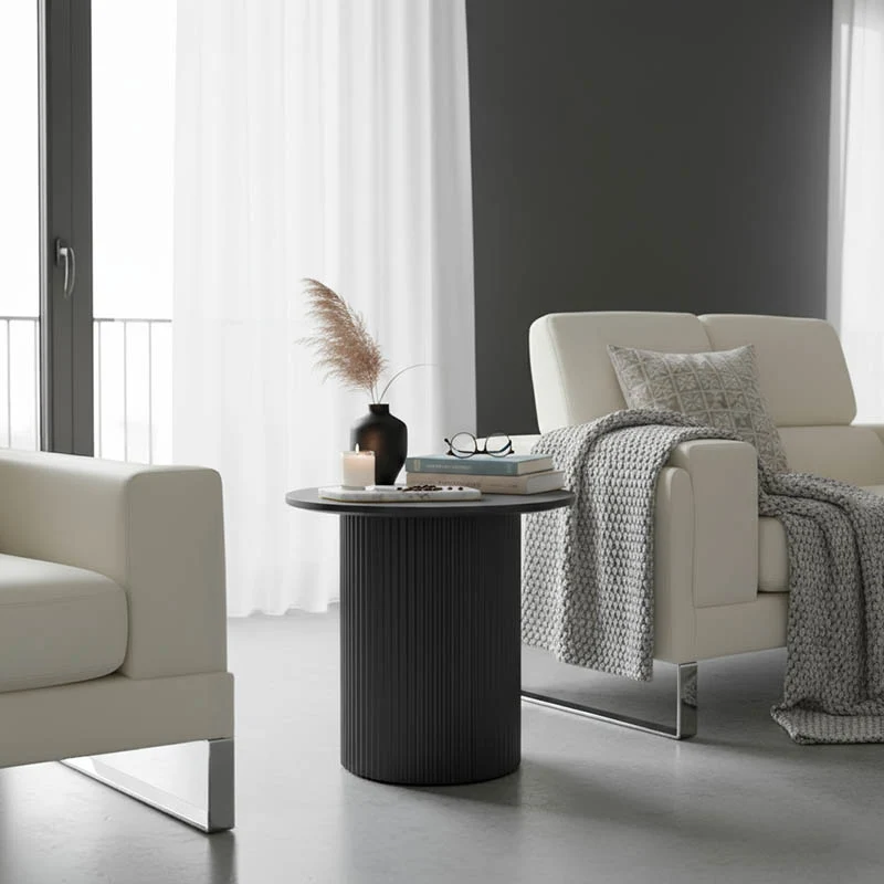 Помощна маса Dovel мдф в черен нюанс d50x45см